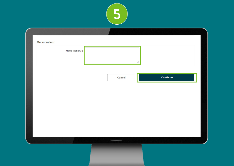 Website page in a desktop browser, focused on the optional Message field and the Continue button.