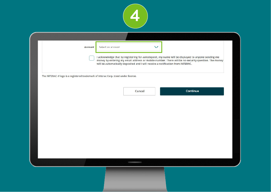 Add Autodeposit page in a desktop browser with focus on the 'Amount' field.