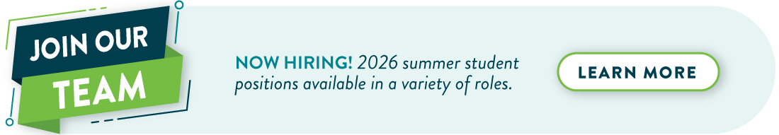 Banner promoting summer student recruitment for 2026